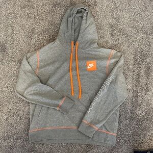 Nike Gray and Orange Crewneck Sweater